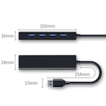 4 X USB 2.0 Ports HUB Converter, Cable Length: 15cm,Style：, Without Light Bar, With Light Bar Black, With Light Bar White