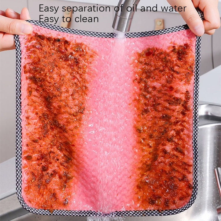 4pcs Hand Towel Hangable Dishcloth Kitchen Rag Non-Stick Oil Absorbent Towel