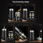101-500ML Insulation Cup Tea Water Separation Tea Cup,Style:, Stainless Steel  Black, Stainless Steel  Coffee, Stainless Steel  Gray, Black+Gift Box, Coffee+Gift Box, Gray+Gift Box, Glass Black+Gift Box, Glass Coffee+Gift Box, Glass Gray+Gift Box      ...