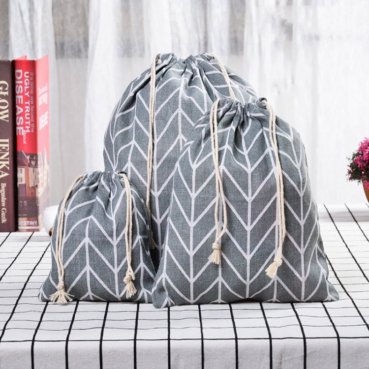 Cotton Linen Drawstring Pocket Sundries Storage Bag, Small+Medium+Large