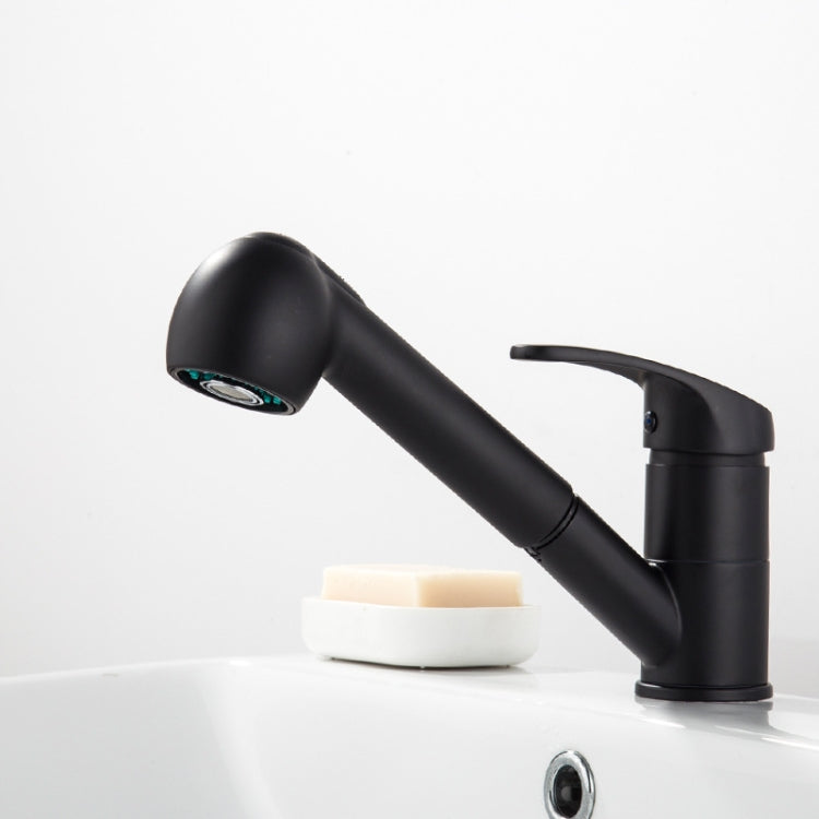 Pull-Out Hot And Cold Telescopic Scrubbed Water Tank Faucet, Copper Chrome, Copper Black, Zinc Alloy Chrome, Zinc Alloy Black