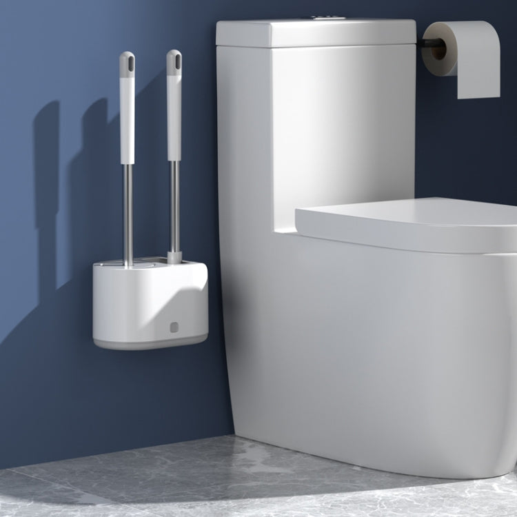 MT2 Silicone Double Brushs Head Toilet Brush Set, Landing Type, Wall-mount  Type