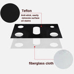 Gas Stove 5-hole Oil-proof Pad Teflon Protective Cover Anti-dirty Pad, 0.2mm, 0.3mm, 0.4mm