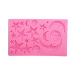 Star Moon Face Chocolate Clay DIY Silicone Mold, Pink, Gray