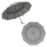 PARACHASE Ten-bone Double-layer Large Windproof Business Automatic Folding Umbrella, Grey, Black, Navy, Khaki