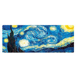 Am002 Large Oil Painting Desk Rubber Mouse Pad, 300x800x5mm Stitched Edges, 400x900x4mm Stitched Edges, 400x900x5mm Stitched Edges, 300x800x1.5mm No Stitched Edges, 300x800x3mm Stitched Edges