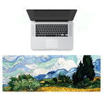 Am002 Large Oil Painting Desk Rubber Mouse Pad, 300x800x4mm Stitched Edges, 400x900x1.5mm No Stitched Edges, 400x900x3mm Stitched Edges, 400x900x2mm Stitched Edges, 300x800x2mm Stitched Edges