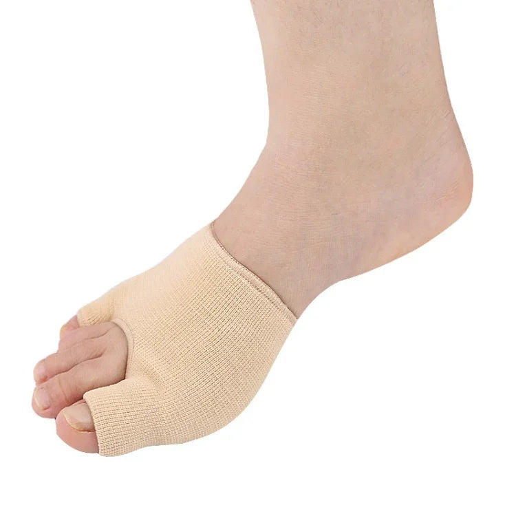 1 Pair Threaded U-Shaped Forefoot Pad Hallux Valgus Corrector Socks, S, L
