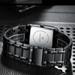FNGEEN 3627 Waterproof Calendar Men Square Watch, Full Gold Black Surface, Full Gold Gold Surface, Black Belt Rose Shell Black Surface, Black Belt Gold Shell Black Surface, Black Belt Black Shell Black Surface, White Steel White Surface                ...