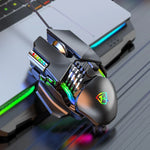 Taijia P3 6 Keys RGB Lighting Adjustable Wired Mouse, Black, White
