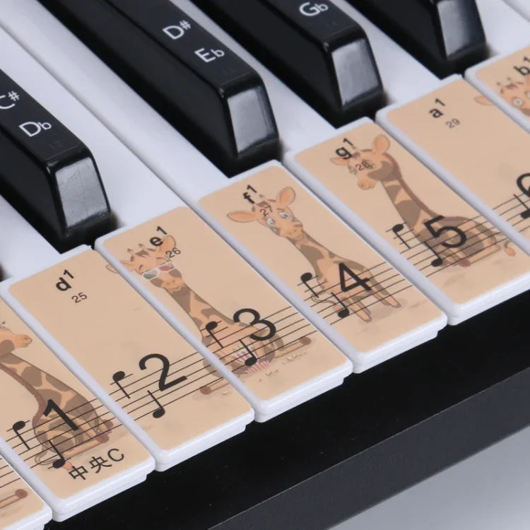 M52 88/76/61/54/49 Keys Piano Keyboard Stickers, Tree, Giraffe