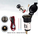 Car Modified Cigarette Lighter Waterproof Vehicle Charging Power Socket No Cigarette Type (with 1.5cm Line), Cigarette Type (with 1.5m Line), No Cigarette Type (with 1.5m Line)