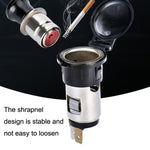 Car Modified Cigarette Lighter Waterproof Vehicle Charging Power Socket No Cigarette Type (with 1.5cm Line), Cigarette Type (with 1.5m Line), No Cigarette Type (with 1.5m Line)