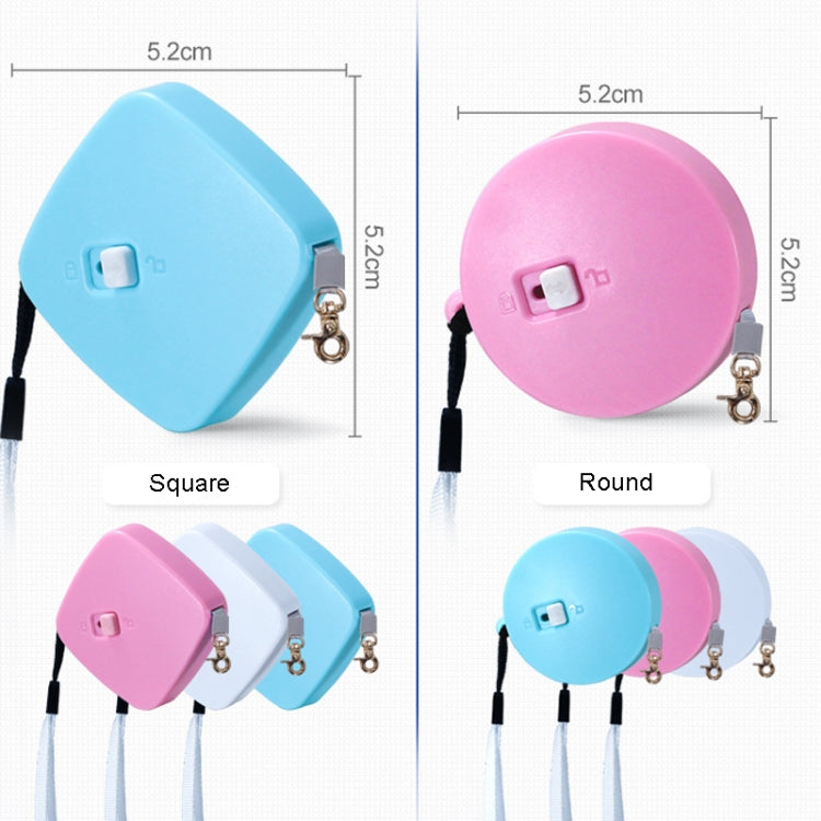 Automatic Telescopic Dog Traction Rope Small Pet Retractor, 2m Round Blue, 2m Square White, 2m Square Pink, 2m Square Blue, 2m Round White, 2m Round Pink