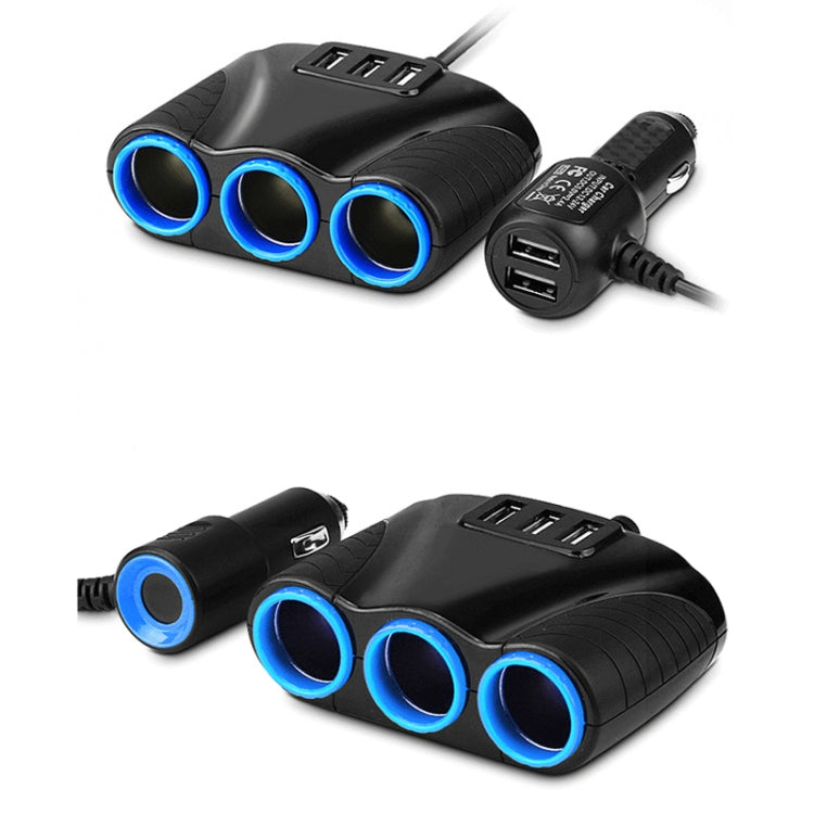 JY-1905 120W Multifunctional USB 3 In 1 Car Cigarette Lighter Car Charger, Style:, 3 Ports