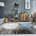 Modern Abstract Geometric Living Room Rug Coffee Table Cushion, 140x200cm