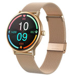 LOANIY Y86 1.43 Inch Heart Rate Monitoring Smart Bluetooth Watch, Gold Steel, Black Steel