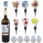 DIY Crystal Epoxy Resin Red Wine Stopper Silicone Mold,Style:, 5 Molds+5 Red Wine Plug