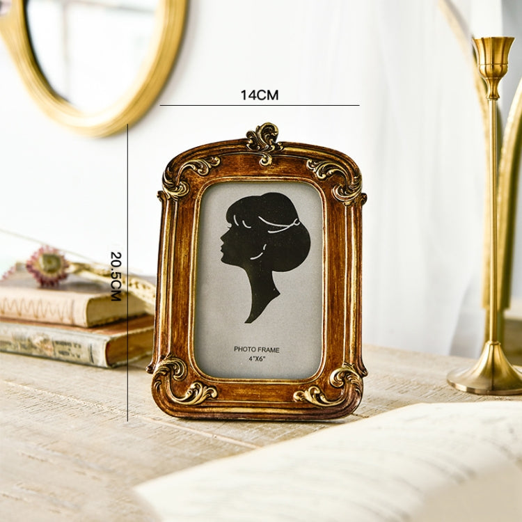 Retro Imitation Wood Home Decor Photo Frames, Spec:, Square-6 inches, Square-7 inches, Arched-6 inches, Arched-7 inches, Oval-6 inches, Oval-7 inches, Bow Round Box, A Model, B Model