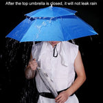 Double-layer Fishing Umbrella Hat Outdoor Sunscreen And Rainproof Folding Umbrella Hat, 95 Blue (Elastic Band), 95 Silver (Elastic Band), 95 Blue (Rubber Sleeve), 95 Silver (Rubber Sleeve), 80 Blue, 80 Camellia, 95 Blue Vinyl (Rubber Sleeve)