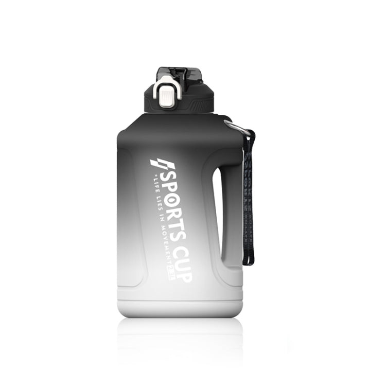 Large Capacity Gradient Straw Cup Sports Bottle With Scale, 1500ml, 2300ml, 3800ml