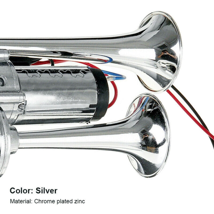 ST-1018S 600DB 12V Double-tube Metal Conjoined Electric Pump Car Horn with Relay, ST-1018S 12V