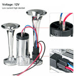 ST-1018S 600DB 12V Double-tube Metal Conjoined Electric Pump Car Horn with Relay, ST-1018S 12V