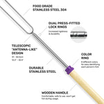 1124-7 Retractable Wooden Stick Marshmallow BBQ Fork, Spsc: Drawstring Bag, Drawstring Bag, Zipper Bag
