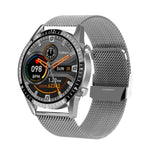 I9 1.5 Inch Heart Rate/Blood Pressure/Blood Oxygen Monitoring Watch, Color: Silver Steel, Black, Red, Orange, Green, Black Leather, Brown Leather, Black Steel, Silver Steel
