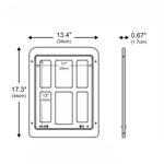 Pet Plaid Door For Screen Window Door Hole With Automatic Closure Lockable, 34cmx 44cm White