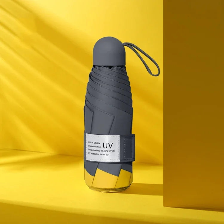 LY-0621 Five-Fold Six-bone Umbrella Simple Black Glue Sunscreen Umbrella, Six-bone Turmeric, Six-bone Midsummer Pink, Six-bone Haze Blue, Six-bone Matcha Green, Six-bone Navy, Six-bone Ink Green
