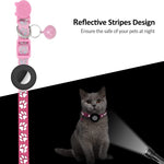 Pet Cat Reflective Collar with Bell for AirTag 2nd Gen / AirTag 1st Gen, Blue, Purple, Black, Pink, Orange, Light Green, Rose Red, Green, Yellow