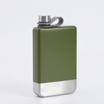 9oz Portable 304 Stainless Steel Flagon Whiskey Vodka Wine Pot Hip Flask, Matte Black, Military Green, Blue, Red