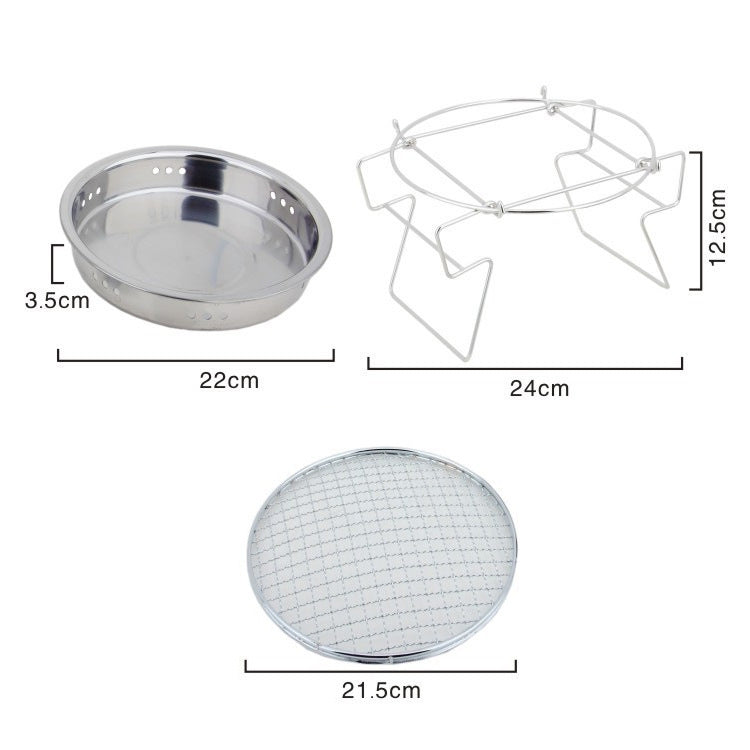 RG_011 Outdoor Round Folding Stainless Steel Barbecue Grill, Size:, 22 x 14cm, 30 x 19.5cm