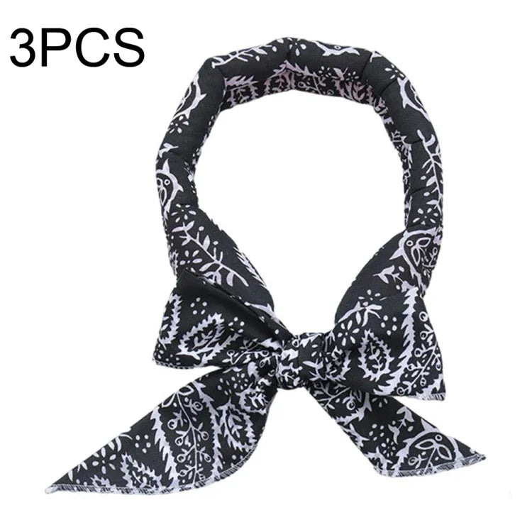 3 PCS Summer Cooling Bandana Neck Wraps Scarf For Women Men Kids Pet, Black Leaves, Blue Leaves, Red Leaves, Green Leaves, Yellow Leaves