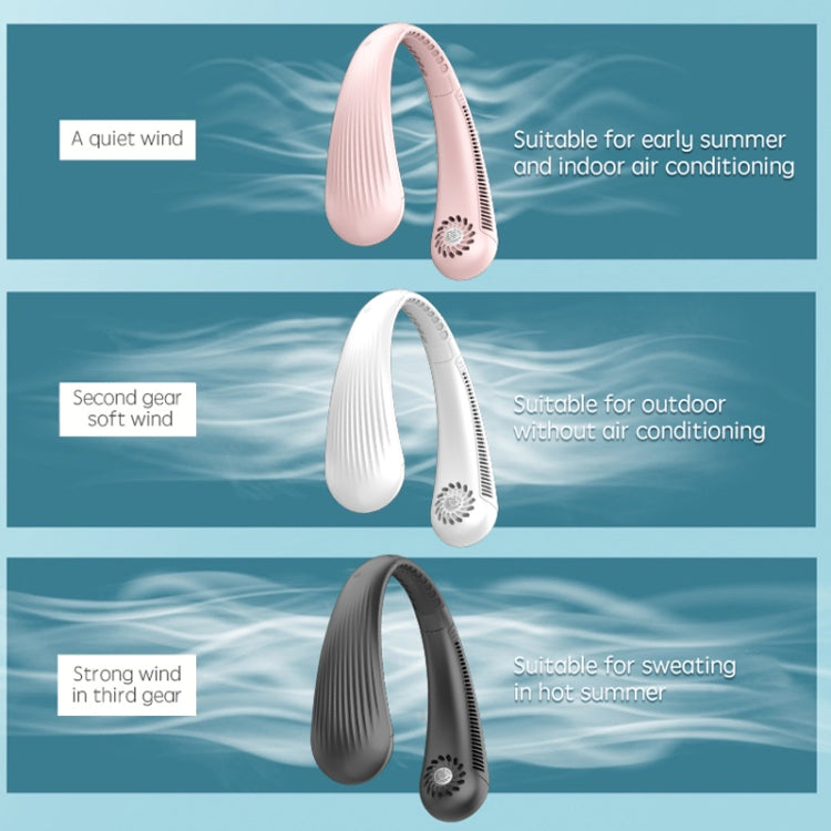 Lazy Hanging Neck Fan Bladeless Silent Sports Fan,Model:, T36 Black 3000 mAh, A306 Four -core 4000 mAh Pink