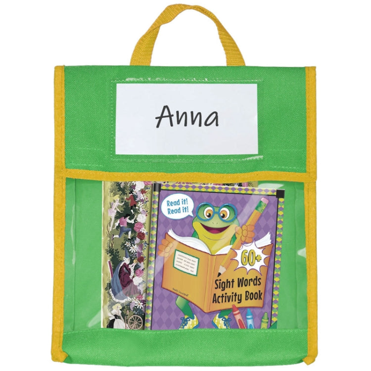 BG20080815 School Children Tote Book Bag Toy Handbag, Yellow, Green, Blue, Red