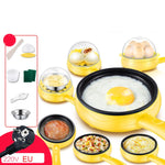 350W Electric Egg Omelette Cooker Frying Pan Steamer Cooker,EU Plug,Style:, Single Layer Set Yellow, Double Layer Set Yellow, Pan+Wood Shovel Yellow, Single Layer Set Pink, Double Layer Set Pink, Pan+Wood Shovel Pink