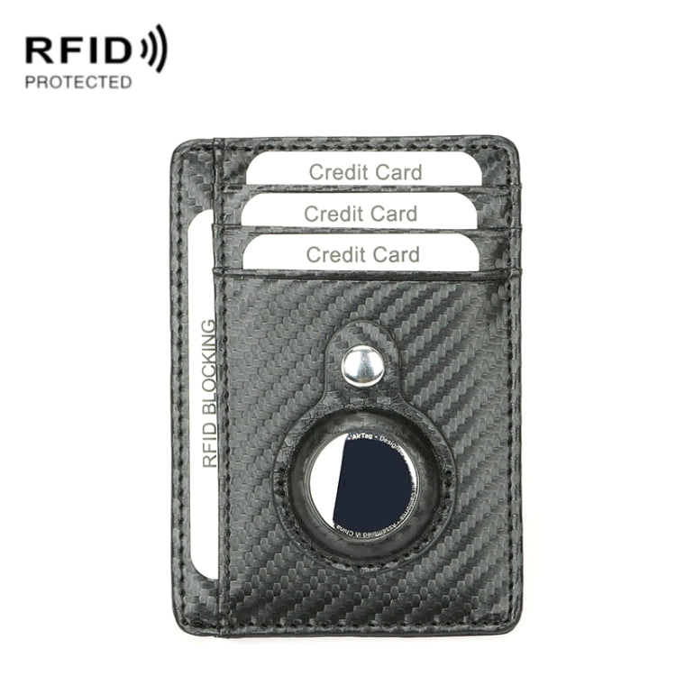 TQ-319 Anti-Theft Anti-Lost Tracker Leather Card Holder For AirTag 2nd Gen / AirTag 1st Gen, Carbon Fiber (Black), Carbon Fiber (Gray), Carbon Fiber (Blue), Carbon Fiber (Brown), Flat Pattern (Black), Flat Pattern (Red), Flat Pattern (Gray)