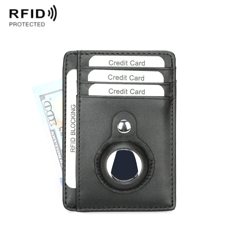 TQ-319 Anti-Theft Anti-Lost Tracker Leather Card Holder For AirTag 2nd Gen / AirTag 1st Gen, Carbon Fiber (Black), Carbon Fiber (Gray), Carbon Fiber (Blue), Carbon Fiber (Brown), Flat Pattern (Black), Flat Pattern (Red), Flat Pattern (Gray)