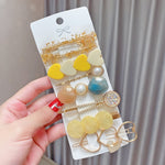 Alloy Colorful Hairpin Headgear Pearl Rhinestone Clip Set, 8PCS/Set Heavy Work, 8PCS/Set Cherry, 8PCS/Set Pink Cherry, 8PCS/Set Starfish, 7PCS/Set Mermaid, 4PCS/Set Light Blue, 6PCS/Set Purple, 7PCS/Set Yellow Heart, 7PCS/Set Diamond Hand              ...