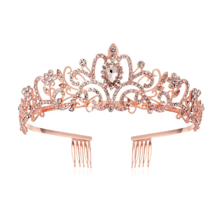 G2888 Crystal Diamond Wedding Party Braided Hair Crown Show Headband, Silver White, Silver, Gold, Rose Gold, AB Colorful, White+Pink, Pink, Blue, No Comb Rose Gold, No Comb Gold, Colorful Opal, Colorful, Purple Red Diamond, Light Purple, Light Green   ...