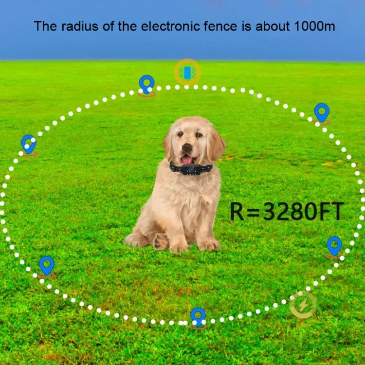 Dog Trainer Electronic Fence Smart GPS Wireless Bark Stop, White, Black