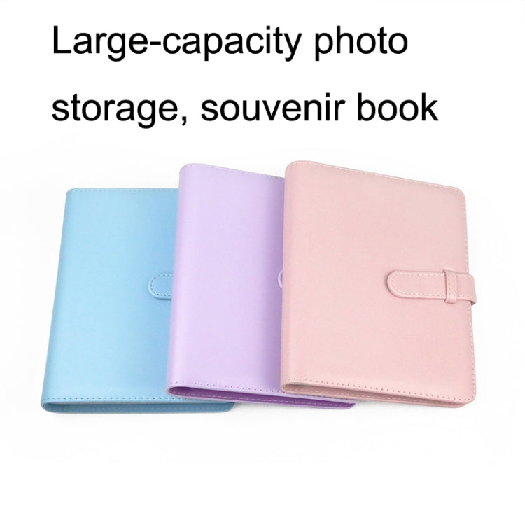 CAIUL 3 Inch PU Leather Photo Album Photo Collection Commemorative Book, Cherry Pink, Clove Purple, Qingkong Blue