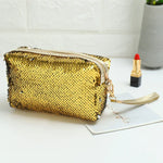 Travel Portable Sequined Anise Cosmetics Tote Storage Bag, Red, Black, Pink, Rose Red, Royal Blue, Gold, Rose Gold