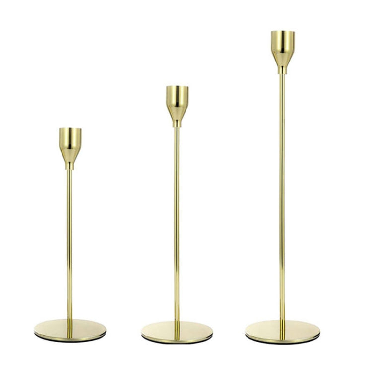 3 PCS / Set Home Decoration Wedding Wrought Iron Candle Holder, Style:, 3 PCS / Set Thick Bottom (Rose Red), 3 PCS / Set Thick Bottom (Silver), 3 PCS / Set Thin Bottom (Black), 3 PCS / Set Thin Bottom (Imitation Gold), 3 PCS / Set Thin Bottom (Silver)