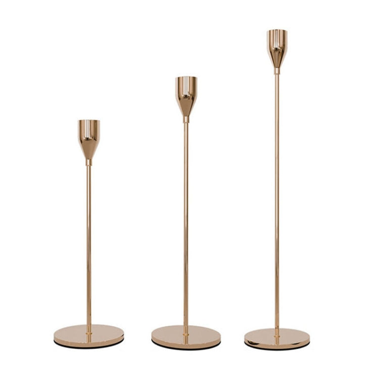 3 PCS / Set Home Decoration Wedding Wrought Iron Candle Holder, Style:, 3 PCS / Set Thick Bottom (Rose Red), 3 PCS / Set Thick Bottom (Silver), 3 PCS / Set Thin Bottom (Black), 3 PCS / Set Thin Bottom (Imitation Gold), 3 PCS / Set Thin Bottom (Silver)