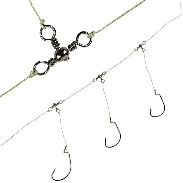 115 PCS / Box Bottle-Shaped Three-Pronged Swivel Stainless Steel Fishing Character Ring, 115 PCS / Box