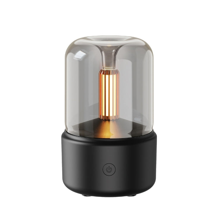 120ML Simulated Candlelight Aroma Diffuser USB Home Atmosphere Night Light Humidifier, DQ702 (Beige), DQ702 (Black)