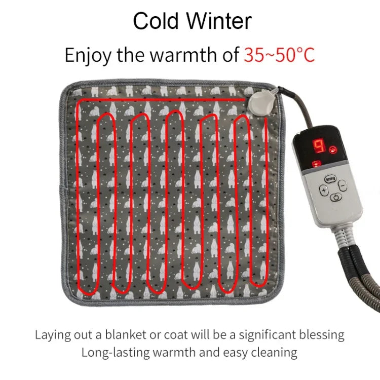 CW45 45x45cm Multi-level Temperature Regulating Timing Pet Heating Pad, Spec:, US Plug, UK Plug, EU Plug
